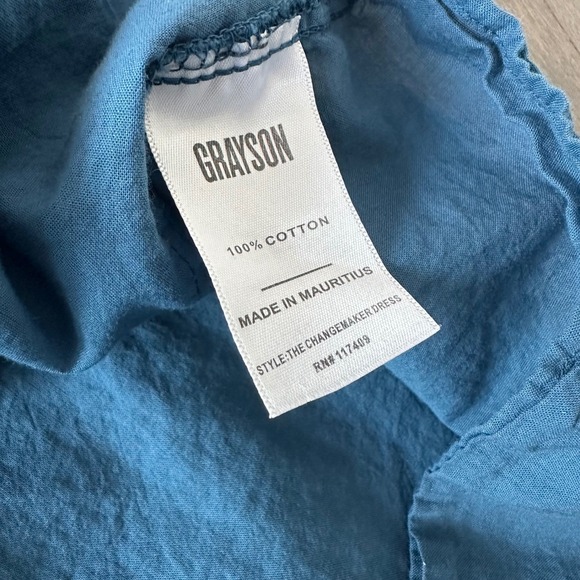 Grayson Frank‎ & Eileen Changemaker Coastal Preppy Shirtdress Vacation Blue M - Picture 8 of 9